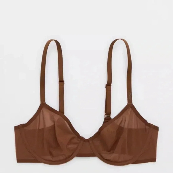 aerie Other - AERIE Real GoodSMOOTHEZ Mesh Unlined Balconette Bra Size 34B In Brown NWT